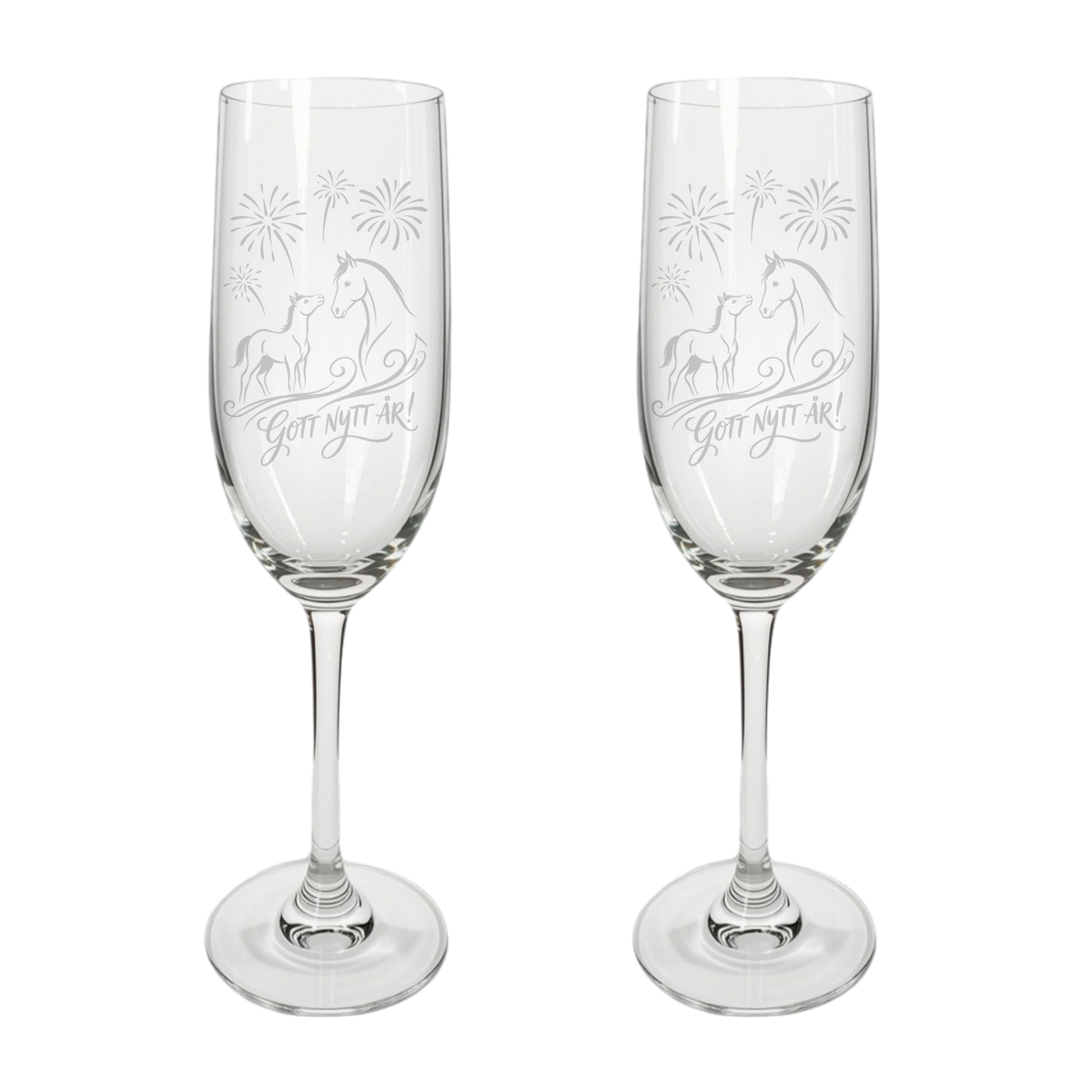 Champagneglas Nyår - Blyfri kristall (2-pack)
