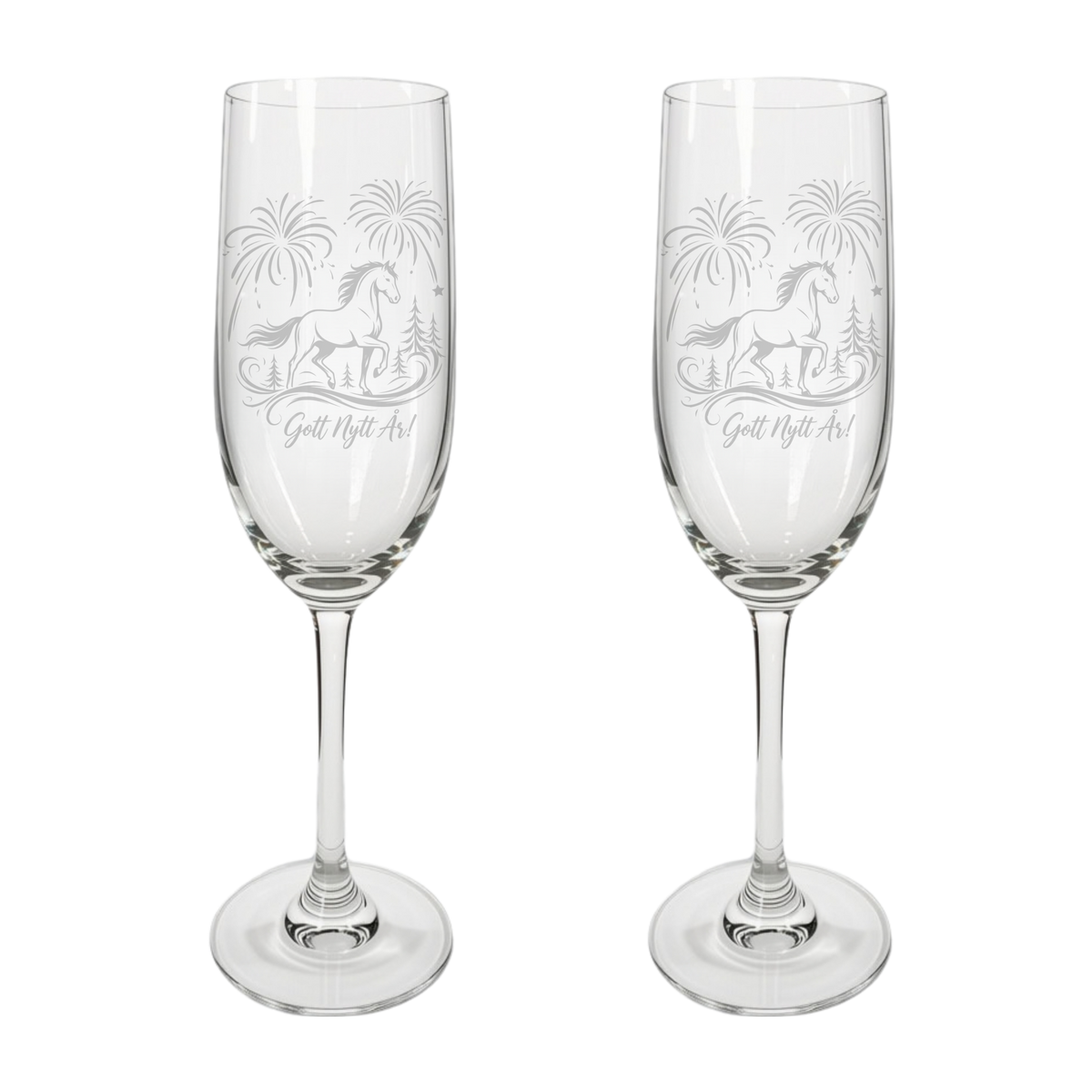 Champagneglas Nyår - Blyfri kristall (2-pack)